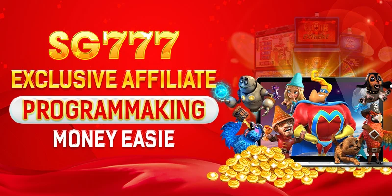 SG777 game lobby banner with featured casino categories
